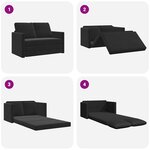 vidaXL Canapé-lit 2 en 1 noir 122x204x55 cm velours