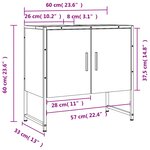 vidaXL Armoire lavabo de salle de bain chêne fumé 60x33x60 cm