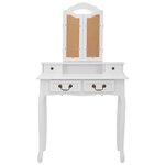 vidaXL Ensemble de coiffeuse avec tabouret Blanc 80x69x141cm Paulownia