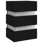 vidaXL Table de chevet à LED Noir 45x35x67 cm Bois d'ingénierie