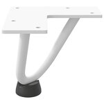 vidaXL Pieds en épingle à cheveux pour table basse 4 pièces Blanc 10 cm Acier massif