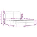 vidaXL Cadre de lit sans matelas 140x190 cm chêne fumé bois ingénierie