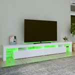 vidaXL Meuble TV avec lumières LED Blanc 260x36 5x40 cm