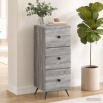 vidaXL Armoire à tiroirs Sonoma gris 33 x 34 5 x 90 cm