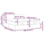 vidaXL Cadre de lit ottoman avec matelas gris clair 200x200 cm velours