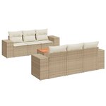 vidaXL Salon de jardin avec coussins 7 Pièces beige résine tressée