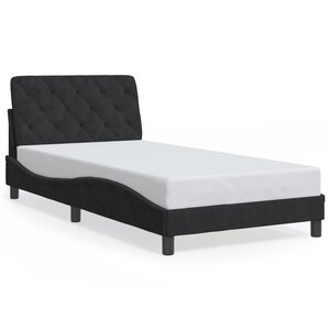 vidaXL Cadre de lit sans matelas noir 100x200 cm velours