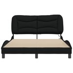 vidaXL Cadre de lit avec LED sans matelas Hvar noir 140x190 cm tissu