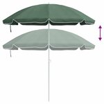 vidaXL Parasol de plage Vert 161 x 193 cm Polyester