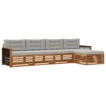 vidaXL Ensemble de canapés d'extérieur 5 Pièces Naturel et gris clair