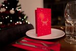 Lot de 12 menus de noël traditionnels renne