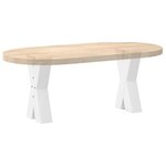 vidaXL Pieds de table basse en forme de X  2 pièces  blanc  28 x (42-43) cm  acier