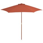 vidaXL Parasol d'extérieur avec mât en bois 270 cm Terre cuite
