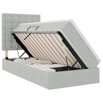 vidaXL Lit de rangement LED avec matelas Gris clair 90 x 190 cm