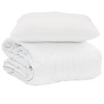 vidaXL Duvet d'été simple avec oreiller 2 pc Blanc Microfibre
