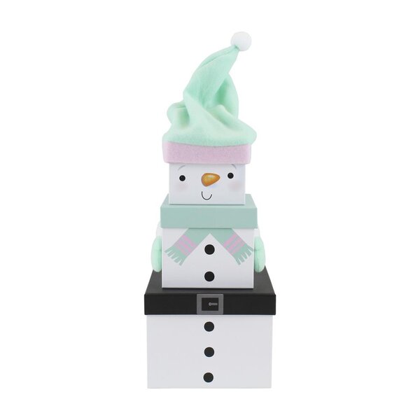Set de boîtes cadeaux 'bonhomme de neige'  3 pièces x 12 clairefontaine