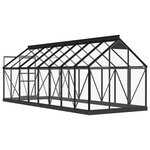 vidaXL Serre en verre Anthracite 155x395 5x191 cm Aluminium