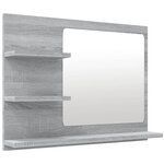 vidaXL Miroir de bain Sonoma gris 60x10 5x45 cm Bois d'ingénierie