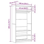 vidaXL Garde-robe vieux bois 100x50x200 cm bois d'ingénierie