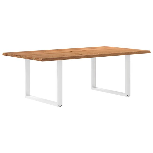 vidaXL Table à manger et bord naturel bois massif chêne rectangulaire
