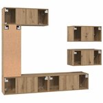 vidaXL Ensemble meuble TV 6 Pièces chêne artisanal 30 5 x 30 x 90 cm