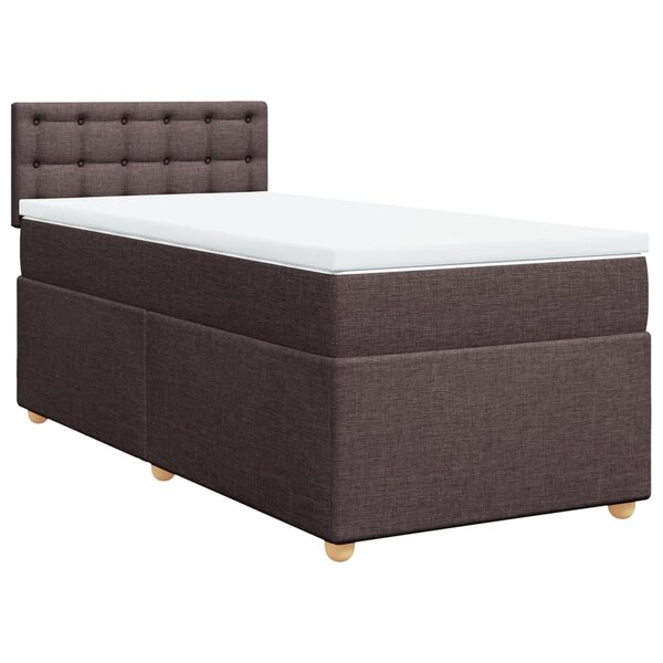vidaXL Sommier à lattes de lit avec matelas Marron foncé 90x200 cm
