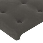 vidaXL Tête de lit à LED Gris foncé 103x16x118/128 cm Velours