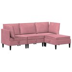 vidaXL Ensemble de meubles pour le salon 4 Pièces Rose Velours