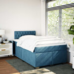 vidaXL Sommier à lattes de lit et matelas bleu 120x190 cm velours