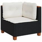 vidaXL Salon de jardin 10 Pièces avec coussins noir résine tressée