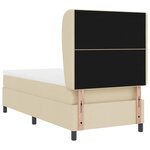 vidaXL Lit à ressorts avec matelas Crème 90 x 200 cm tissu