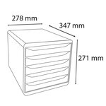 Module De Classement Big Box Plus 5 Tiroirs Iderama - Rouge Carmin Brillant - Exacompta