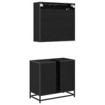 vidaXL Ensemble de mobilier de salle de bain 2 Pièces Chêne noir