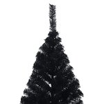 vidaXL Demi sapin de Noël artificiel avec support Noir 180 cm PVC