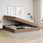 vidaXL Lit avec rangement et matelas 2 Pièces Cappuccino Cuir