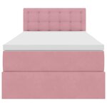 vidaXL Lit de Rangement avec matelas Rose 90 x 200 cm Velours