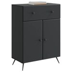 vidaXL Buffet avec tiroir Noir 66 x 34 5 x 90 cm Bois d'ingénierie