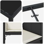 vidaXL Ensemble de salle à manger pour jardin 5 Pièces Noir Poly rotin