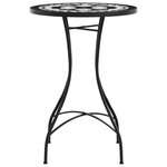 vidaXL Table de bistro mosaïque noir et blanc Ø50x70 cm céramique
