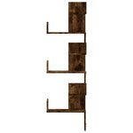 vidaXL Étagère d'angle murale chêne fumé 45x45x147cm bois d'ingénierie