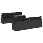 vidaXL Ensemble de canapé de jardin 9 Pièces Noir Poly rotin