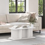 vidaXL Table basse Blanc 80 x 39 5 x 33 5 cm Bois massif en pin