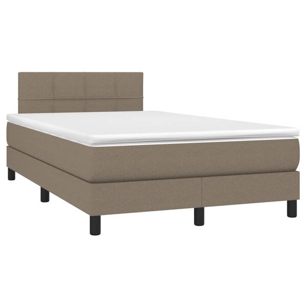 vidaXL Sommier à lattes de lit avec matelas taupe 120x190 cm tissu