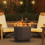 vidaXL Foyer sans fumée Noir 48 x 48 x 51 cm Acier