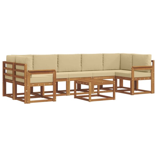 vidaXL Ensemble de canapés d'extérieur 8 Pièces Naturel et Beige