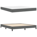 vidaXL Lit à ressorts avec matelas Gris foncé 180 x 200 cm tissu