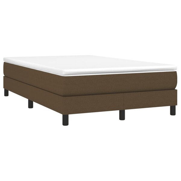 vidaXL Sommier à lattes de lit et matelas marron foncé 120x190cm tissu