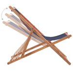 vidaXL Chaise pliable de plage Tissu et cadre en bois Bleu