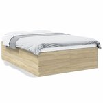 vidaXL Cadre de lit chêne sonoma 120x200 cm bois d'ingénierie