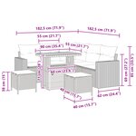 Ensemble de Canapés de Jardin 8 Pièces avec Coussins Beige Poly Rattan